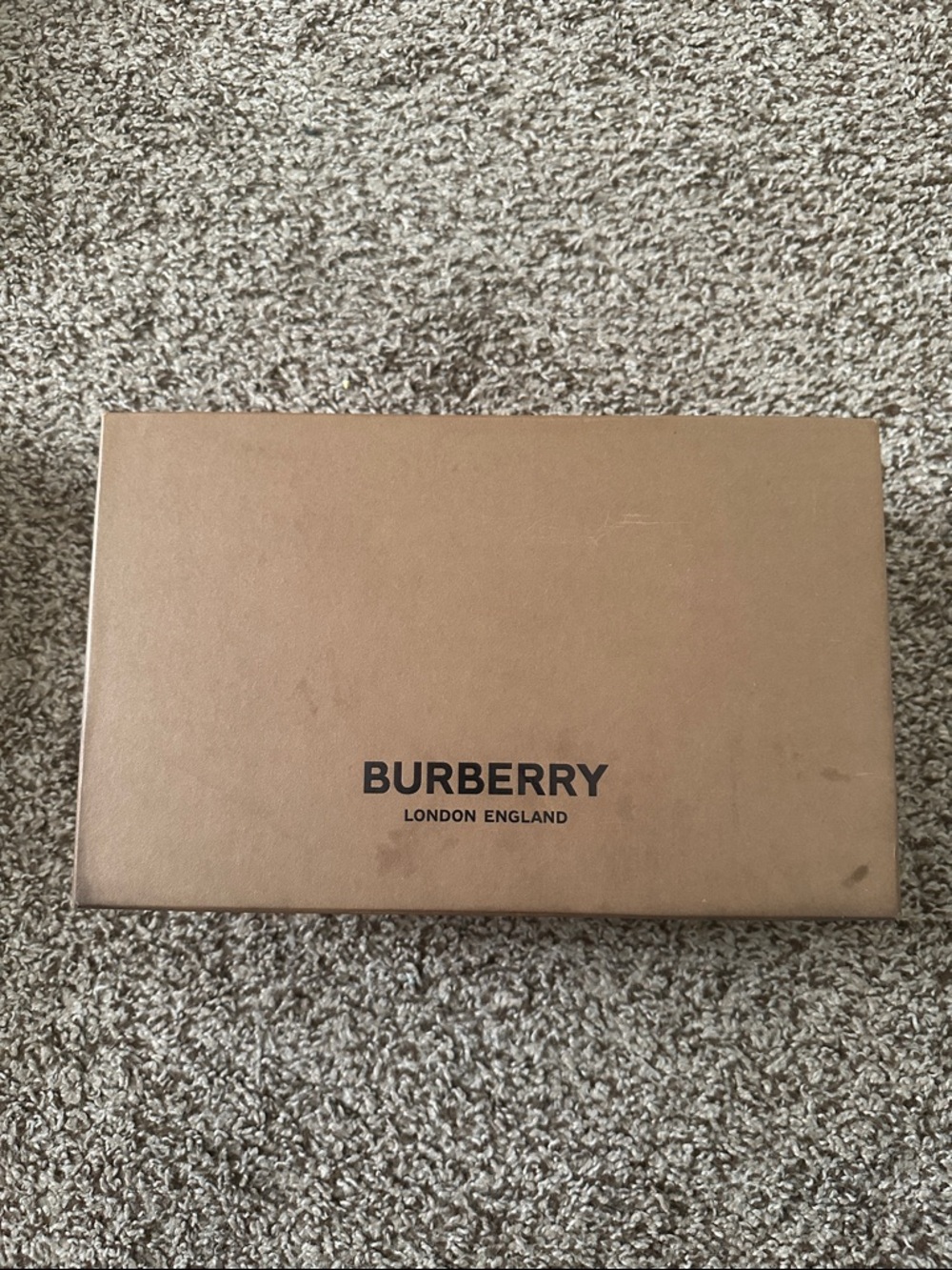 Burberry Tan Logo Gift Box with Black Lettering